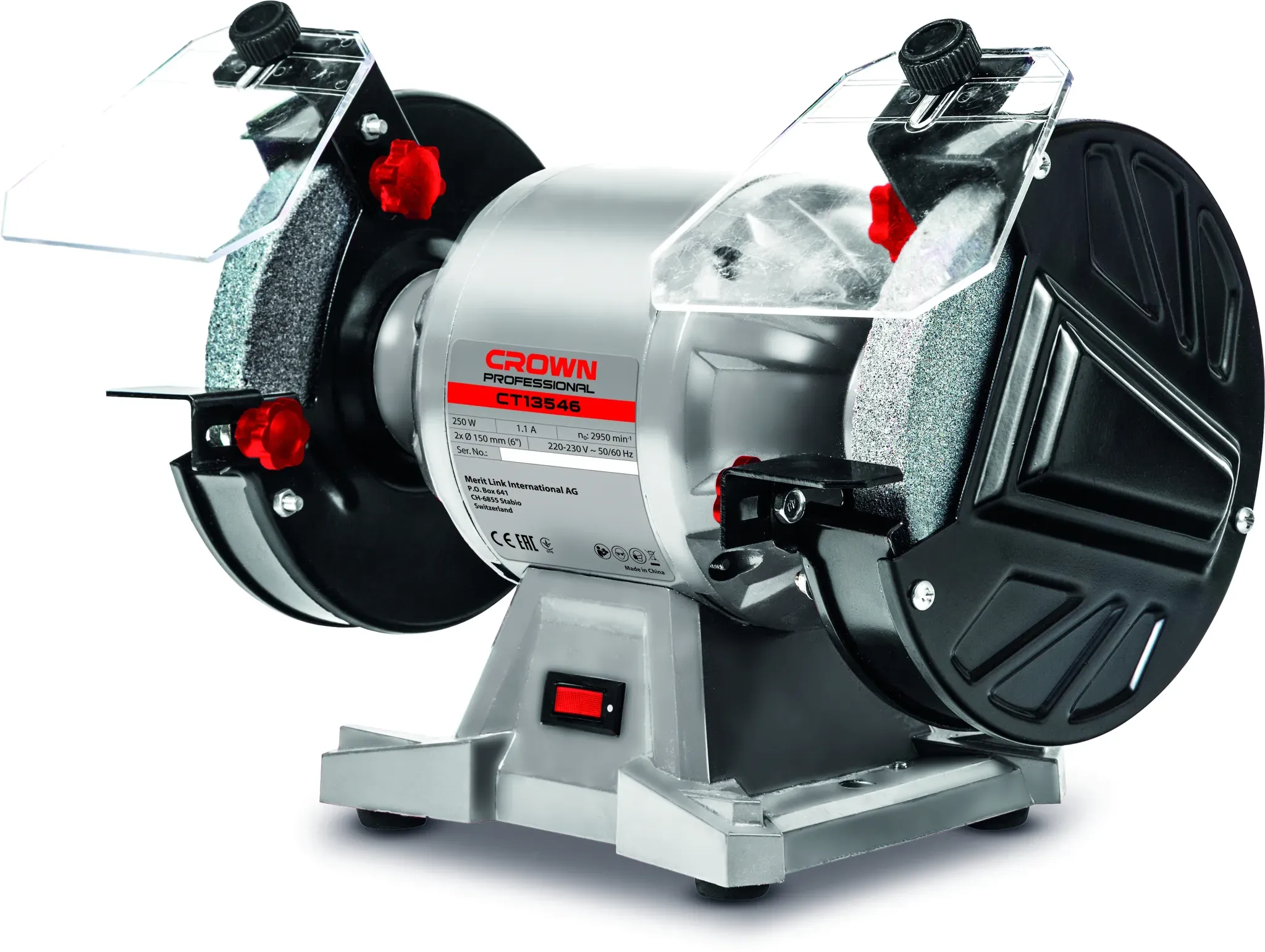CROWN Doppelschleifer / Doppelschleifmaschine 250 W 150 mm