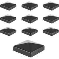Swanew - 10x Pfostenkappe Pyramide Abdeckkappe Pfostenkappe für Holzpfosten 91x91mm Schwarz