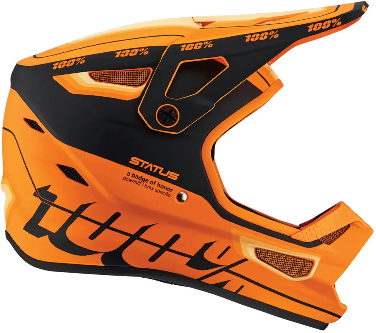 100% Status Downhill Helm, zwart-oranje, 2XL Voorman