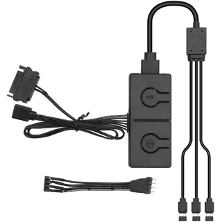 ARGB Konverter RUIZHI 5V ARGB zu 12V RGB Motherboard mit Manueller Controller zum Schalten von Farbwechsel Hubs 5V 3Pin Controller mit 3-Wege Splitter Kompatibel mit RGB-Produkten mit 3Pin-Anschluss