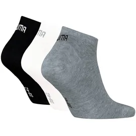 Puma Sneakersocken 3er Pack Schwarz/Weiß/Grau 39-42