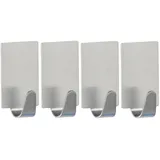 Wenko Rechteck-Haken 4er-Set Edelstahl matt