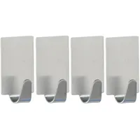 Wenko Rechteck-Haken 4er-Set Edelstahl matt