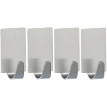 Wenko Rechteck-Haken 4er-Set Edelstahl matt