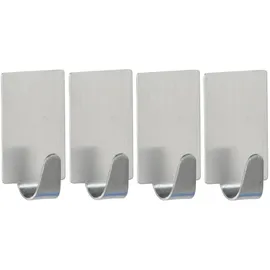 Wenko Rechteck-Haken 4er-Set Edelstahl matt