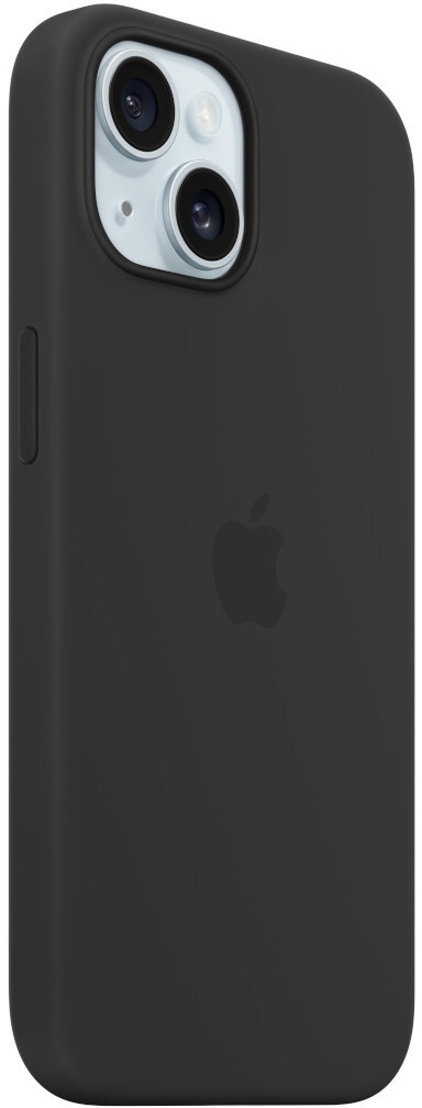 Apple Silikon Case iPhone 15 mit MagSafe Schwarz
