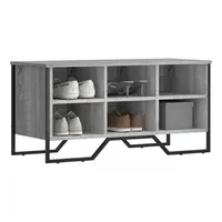 VidaXL Schuhregal Grau Sonoma 90x38x45,5 cm Holzwerkstoff