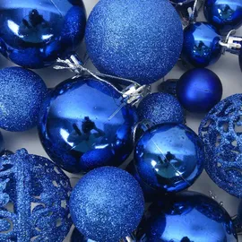 vidaXL 111-tlg. Weihnachtskugel-Set Blau Polystyrol