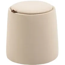 Homcom 2-in-1 Ottomane Sitzhocker Rund Inklusive Stauraum Beige Ø44 cm x 47,5cm