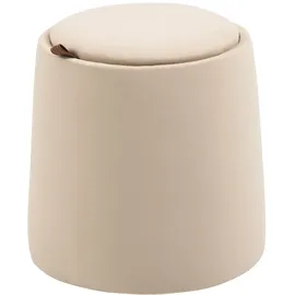 Homcom 2-in-1 Ottomane Sitzhocker Rund Inklusive Stauraum Beige Ø44 cm x 47,5cm