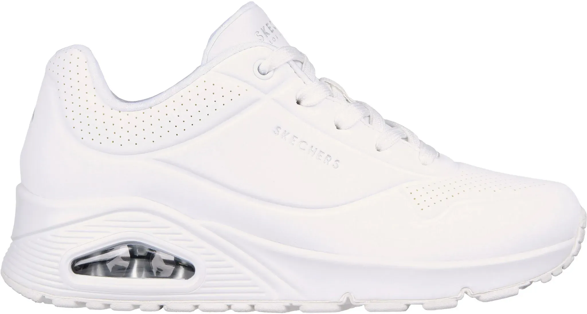 Skechers Uno Sneaker Damen in white durabuck-mesh trim, Größe 40 - weiß