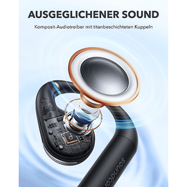 Soundcore BY ANKER AeroFit, Open-ear Kopfhörer Bluetooth Nachtschwarz