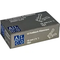 Alco Foldbackklammern 781-13, 19mm, gelb, aus Metall, 12 Stück