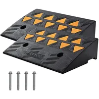 Vevor 2xSchwellenrampe Vollgummi Türschwellenrampe Max. Tragfähigkeit bis zu 15 Tonnen 48,3x33x12,7cm Rollstuhlrampe