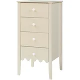 [en.casa] Kommode Luspoo mit 4 Schubladen 82 x 40 x 40 cm Cremeweiß