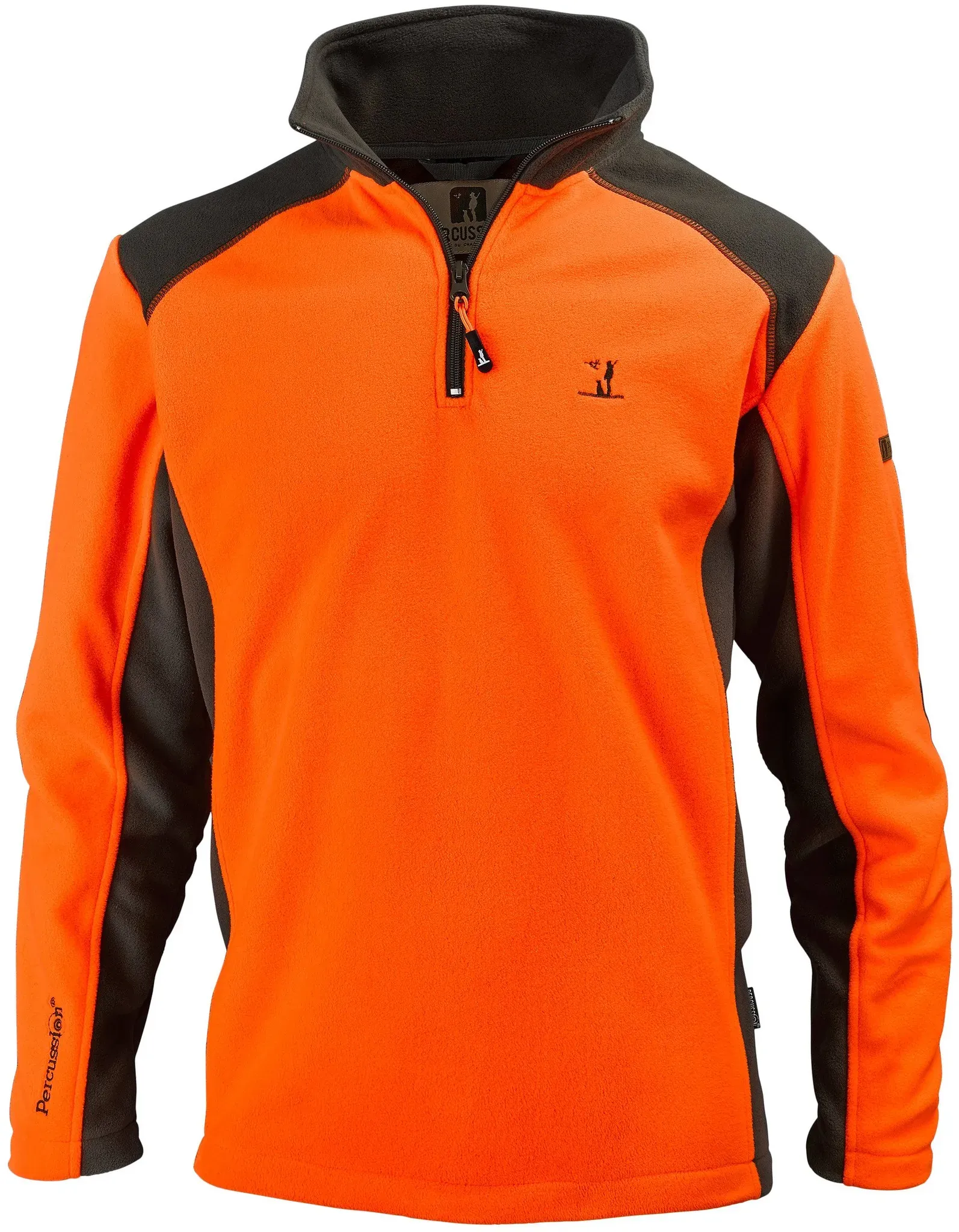 Percussion Herren-Fleeceshirt, orange-grün, 4XL