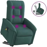 vidaXL Massagesessel mit Aufstehhilfe Stoff 91,5 x 96 x 91,5 cm Dunkelgrün