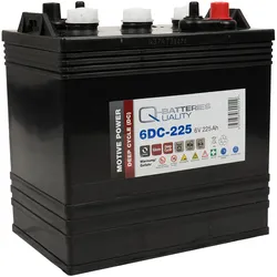Q-Batteries 6DC-225 6V 225Ah Deep Cycle Batterie für Golfcars, Reinigungsmaschinen, Arbeitsbühnen
