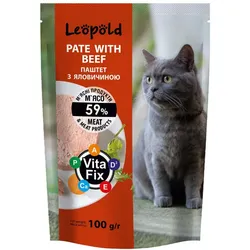 Leopold Fleischpastete mit Rindfleisch für Katzen 100g
