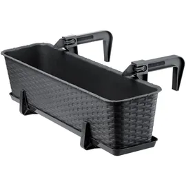 Kadax Balkontopf 60 x 17 x 15 cm Anthrazit