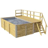 Weka Massivholzpool 595 Gr. 1 490 x 201 x 315 cm grün/braun Folie hellgrau