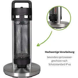 empasa Heizstrahler HEATY - Leistung: 1200 Watt Carbon - schwarz/ silber - Heizstrahler Terrasse Elektroheizer Wärmestrahler Infrarotstrahler Outdoor Terrassenheizstrahler