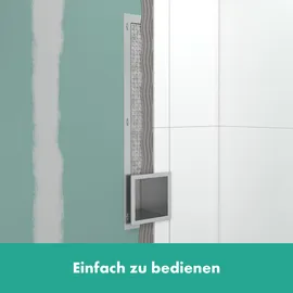 Hansgrohe XtraStoris Original Einbau, mit Vorratsbehälter für 6 Rollen, eingelassene Wandnische, Papierrollenhalter, Klopapierhalter, Badezimmer Zubehör, Mattweiß,