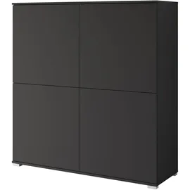 OTTO home PC-Schrank OTTO HOME "Kenia, Sekretär, Home Office", graphite schwarz matt, B:120cm H:125cm T:39,5cm, Sekretäre, Mit Push-to-open, Tastaturauszug und praktischem Stauraum