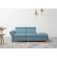 Home Affaire Recamiere HOME AFFAIRE "Lindgren", blau (eisblau), B:206cm H:84cm T:93cm, 100% Polyester, Sofas, Recamiere, wahlweise motorische TV-Funktion, Bettkasten und Kopfteilverstellung