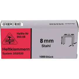 HAWE - Klammern Typ 53 Stahl 6 Mm (1000 Stück)klammern 950.06