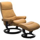 Stressless Relaxsessel "View" Sessel Gr. Material Bezug, Cross Base Schwarz, Funktion Ausführung, Maße B/H/T, gelb (honey) Lesesessel und Relaxsessel