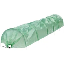 ECD Germany 1x Folientunnel Pflanztunnel 300x55x35 cm 3m Transparent/Grün 135 g/m2 Mit Stahldraht Ø 2mm, Foliengewächshaus Gewächshaustunnel Gewächshaus Frühbeet