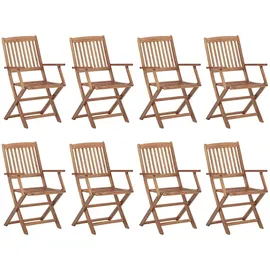 vidaXL Gartenstuhl klappbar 46,5 x 46,5 x 91 cm braun 8 St.