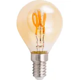 McShine LED Filament Tropfenlampe Retro E14, 1W, 90lm, warmweiß, goldenes Glas