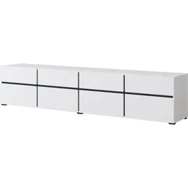 INOSIGN »Cross, moderne grifflose TV-Kommode,4 Klappen/4 Schubkästen«, Breite 225 cm, TV-Schrank mit viel Stauraum, TV-Board, weiß