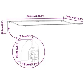 vidaXL Markise 6 x 3 m weiß