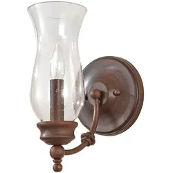Wandlampe Leuchte Stahl Glas Bronze Vintage-Stil H 26,3 cm Flurlampe 1 Flammig