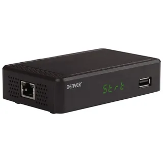 Denver DTB-148 DVB-T2 Receiver Aufnahmefunktion, Deutscher DVB-T2 Standard (H.265), Ethernet-Anschluss, Front-USB, LAN-fähig