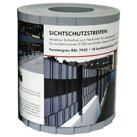KRAUS Sichtschutzstreifen witterungsbeständiges Polypropylen, Fenstergrau, 191 mm hoch, 10 Streifen á 253 cm (2,53 Meter) grau