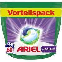 Ariel Waschmittel Pods All-in-1, Color Waschmittel, 60 Waschladungen, Fleckenentfernung selbst bei niedrigen Wassertemperaturen