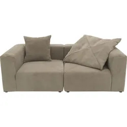 2-Sitzer RAUM.ID "Gerrid", braun (schlamm), B:216cm H:69cm T:108cm, 100% Polyester, Sofas, im Cordbezug, bestehend aus zwei Eckelementen