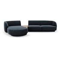 Micadoni Sofa Miley, modular mit Recamiere 3-Sitzer blau