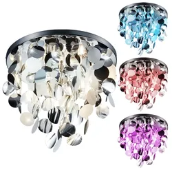 Decken Lampe dimmbar Schlaf Zimmer FERNBEDIENUNG Behang Leuchte im Set inkl. RGB LED Leuchtmittel