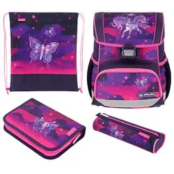 herlitz Schulranzen-Set Loop Plus Magic Unicorn Kunstfaser lila