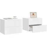 Woltu Nachtschrank 2er-Set 40 x 30 x 30 cm Weiß