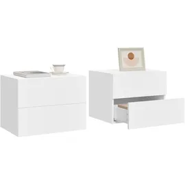 Woltu Nachtschrank 2er-Set 40 x 30 x 30 cm Weiß