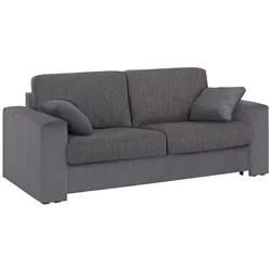 Schlafsofa HOME AFFAIRE "Roma Matratzenhöhe 14 cm", grau, B:200cm H:85cm T:100cm, Struktur/Luxus-Microfaser (100% Polyester), Struktur fein ( 100% Polyester), Sofas, Dauerschlaffunktion, mit Unterfederung, Lattenrost, Matratze