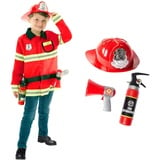 Morph Feuerwehr Kinder Kostüm, Kostüm Kinder Feuerwehrmann, Kinder Feuerwehrmann Kostüm, Karneval Kostüm Kinder Feuerwehr, Fasching Kostüm Kinder Jungen, Kostüm Kinder Jungen Feuerwehr M