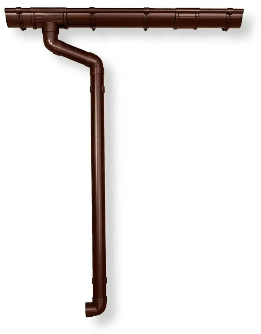Kunststoff Dachrinnenset für Skan Holz Gartenhaus Esbjerg 1/2-braun-Esbjerg 1 Set 323 Bx