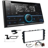 Kenwood DPX-7300DAB 2-DIN Autoradio mit Bluetooth Digitalradio DAB+ USB CD passend für Toyota Yaris schwarz mit OEM-Navi